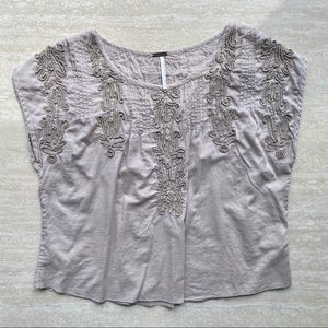 CLOSET CLOSING Free People Embroidered Boxy Top